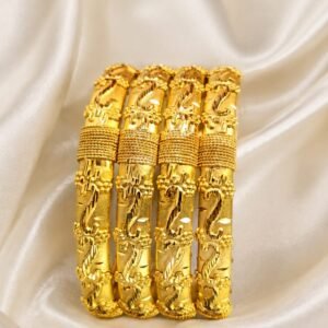 GOLD-PLATED S FLOWER BANGLES